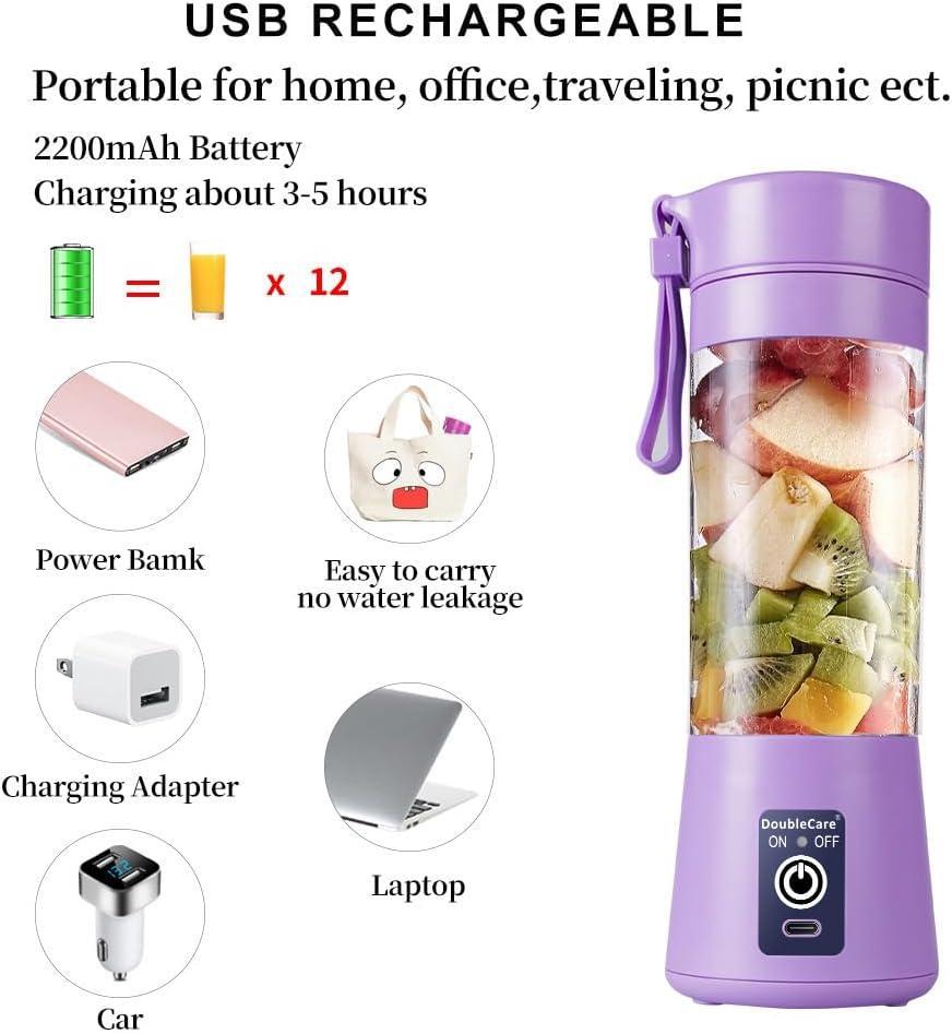 Portable 400ml USB Type-C Smoothie Blender – Mini Juicer Cup